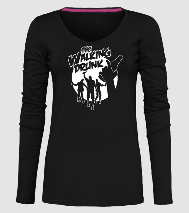 Walking Drunk model negru pe tricou