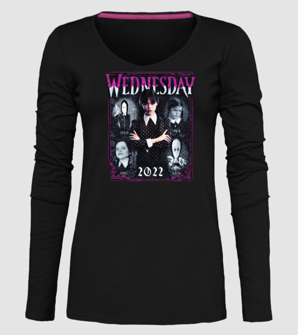 WEDNESDAY ADDAMS multi all time model negru pe tricou