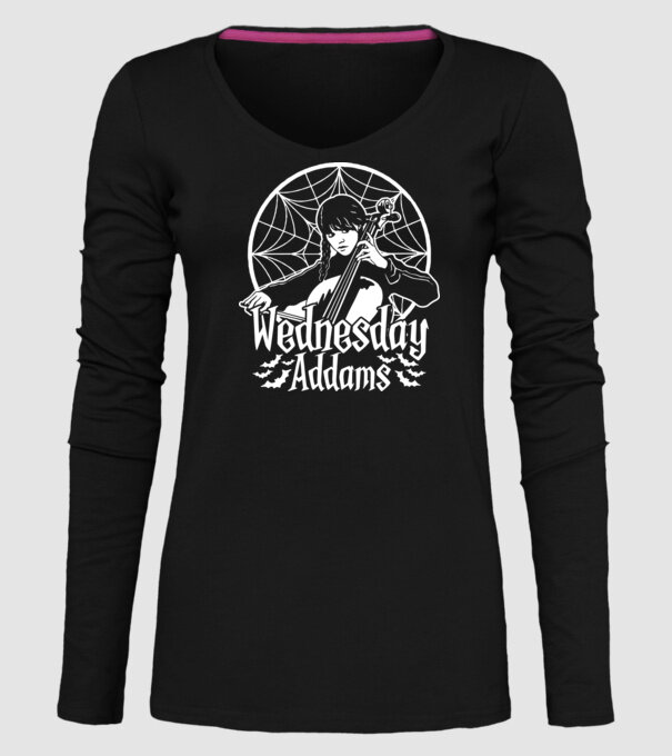 Wednesday Window model negru pe tricou