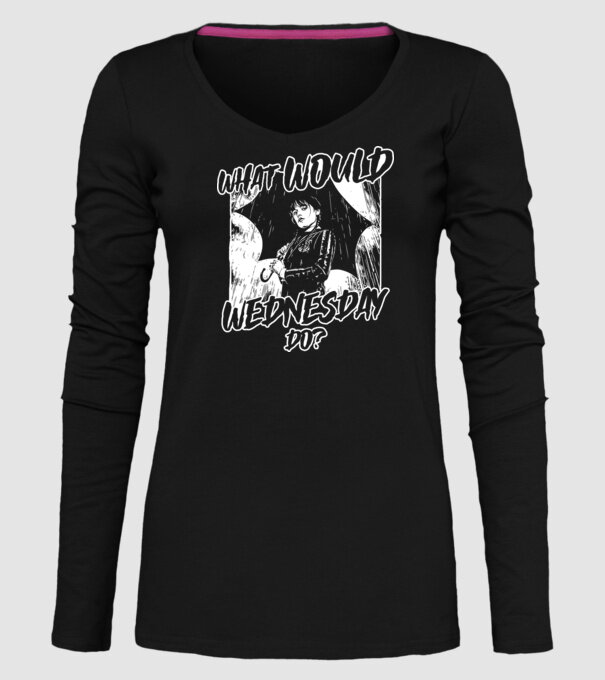 What would Wednesday do model negru pe tricou