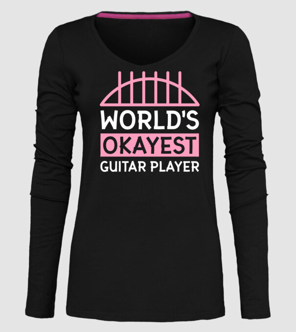 World's okayest guitar player model negru pe tricou