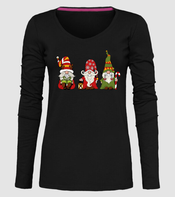 Xmas gnomes 2 model negru pe tricou