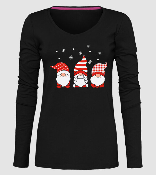 Xmas gnomes model negru pe tricou