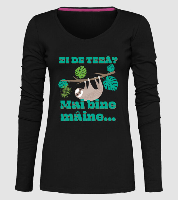 zi de teză? Mai bine mâine... model negru pe tricou