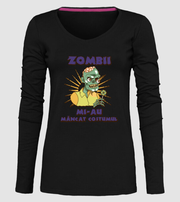 Zombii mi-au mâncat costumul model negru pe tricou