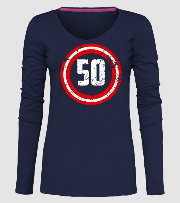 Birthday captain 50 Years old model albastru închis pe tricou