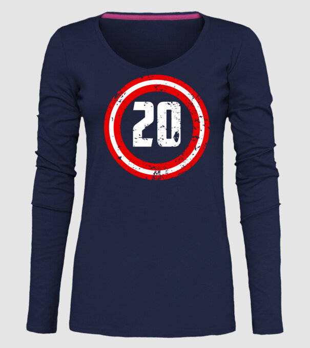 Birthday captain 20 Years old model albastru închis pe tricou