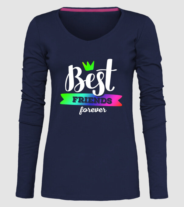 Best friends forever model albastru închis pe tricou