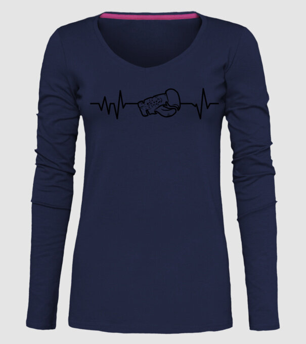 Box EKG model albastru închis pe tricou