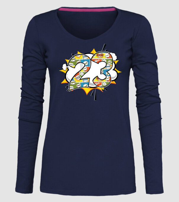 Birthday Comic Number 23 model albastru închis pe tricou
