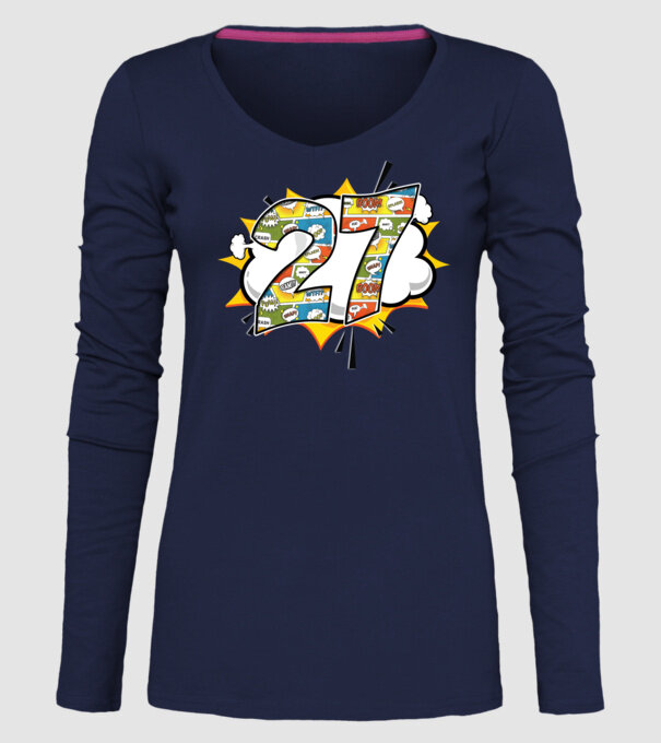 Birthday Comic Number 27 model albastru închis pe tricou