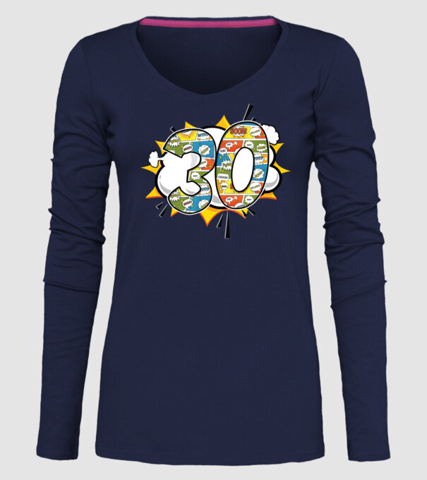 Birthday Comic Number 30 model albastru închis pe tricou