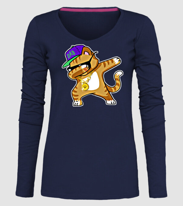 Cool Cat DAB model albastru închis pe tricou