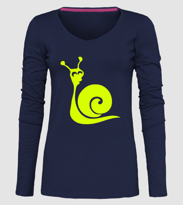Snail model albastru închis pe tricou