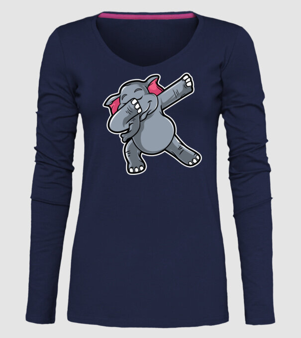 Elefant DAB model albastru închis pe tricou