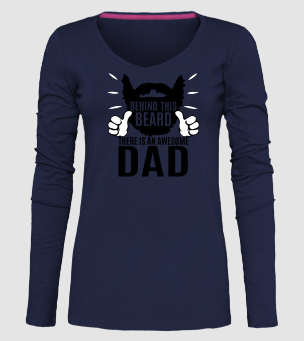 În spatele acestei bărbi se află un tată cool (engleză) model albastru închis pe tricou