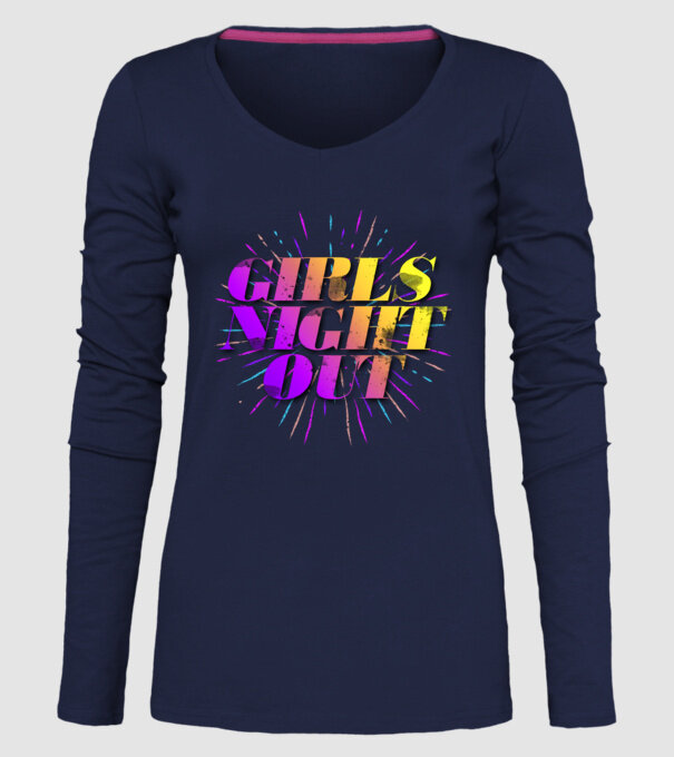 Girls Night Out model albastru închis pe tricou