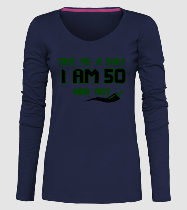 Give me a shot - 60 model albastru închis pe tricou