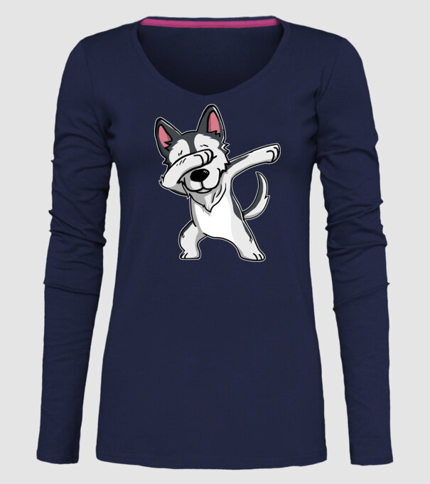 Husky DAB model albastru închis pe tricou