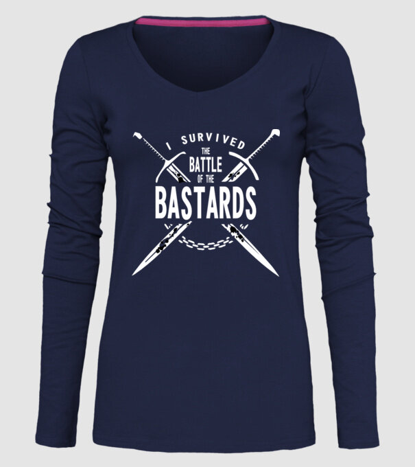 I survived the battle of the bastards model albastru închis pe tricou