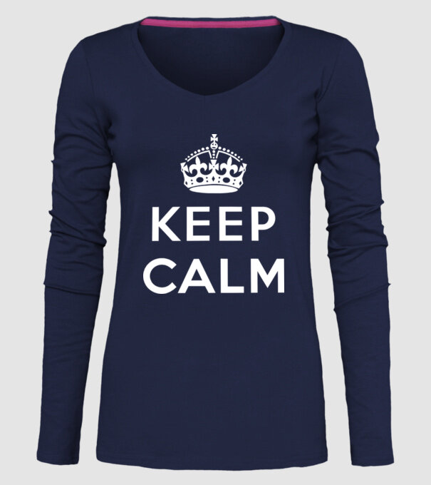 keep calm blank model albastru închis pe tricou