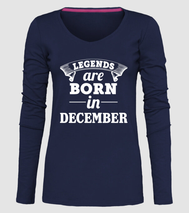 Legends are born in December model albastru închis pe tricou