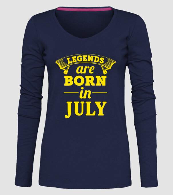 Legends are born in July model albastru închis pe tricou