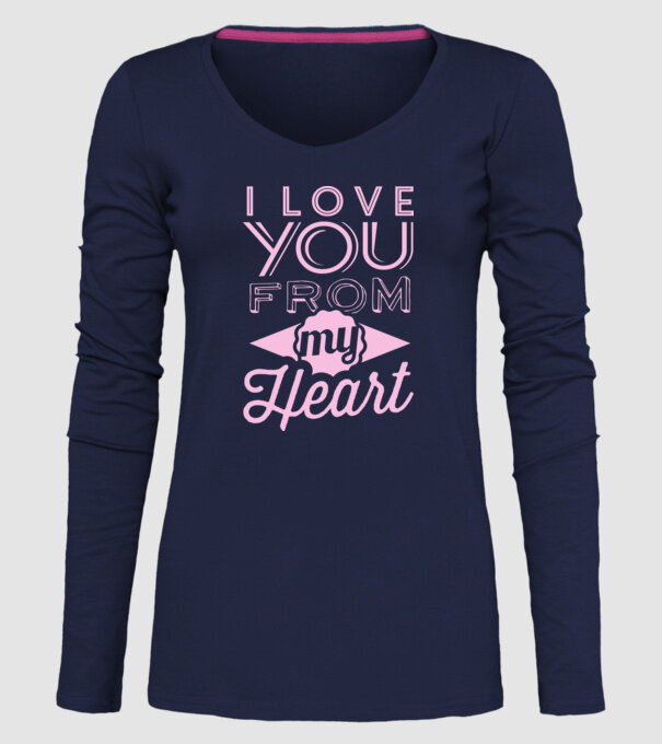 love you from model albastru închis pe tricou