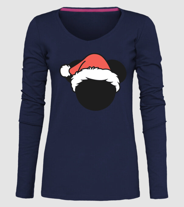 Crăciun Mickey model albastru închis pe tricou