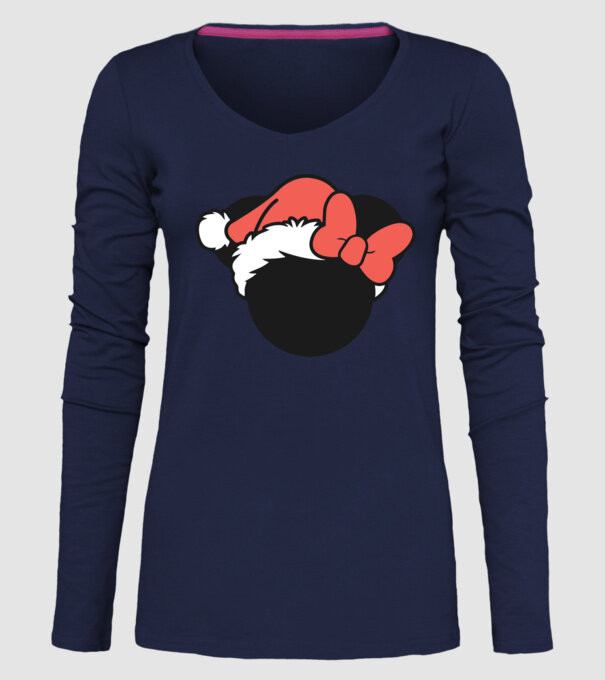 Crăciun Minnie model albastru închis pe tricou