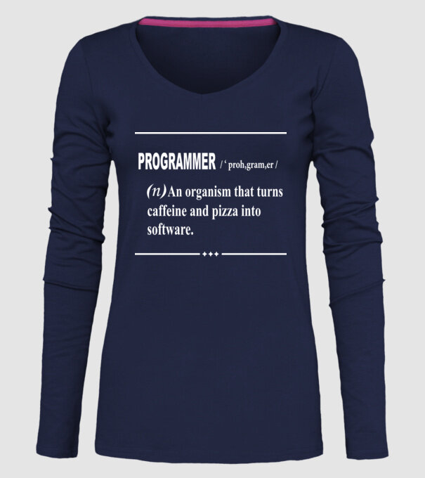 Programmer model albastru închis pe tricou