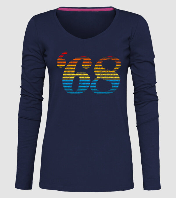 Retro Birthday 1968 model albastru închis pe tricou