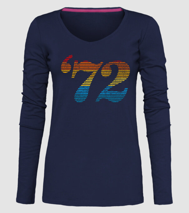 Retro Birthday 1972 model albastru închis pe tricou