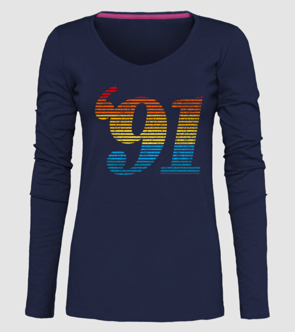 Retro Birthday 1991 model albastru închis pe tricou