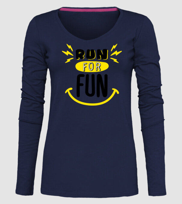 Run for fun model albastru închis pe tricou