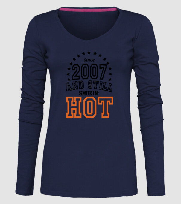 'Since and still smokin'' hot - 2007' model albastru închis pe tricou