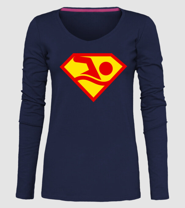 Supersportiv ÎNOTĂTOR model albastru închis pe tricou