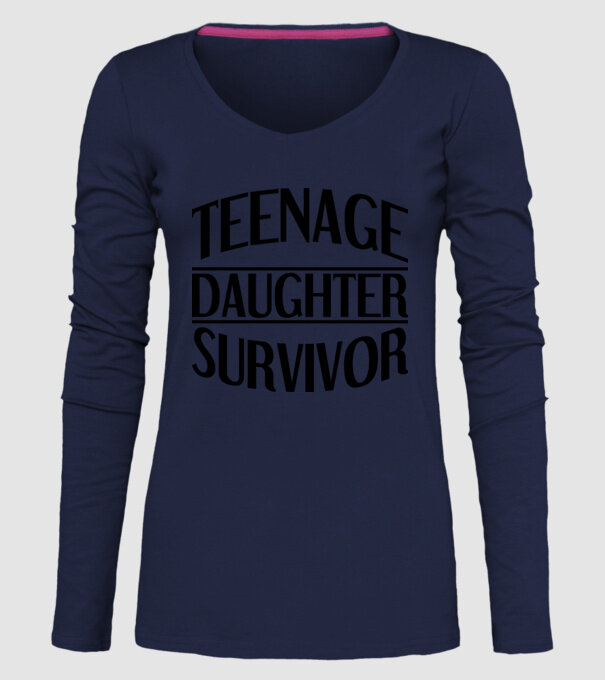 teenage daughter survivor model albastru închis pe tricou