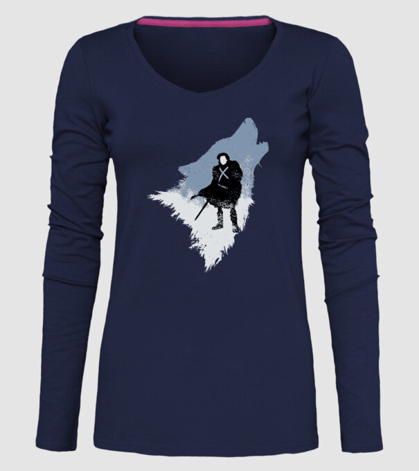 The Wolf model albastru închis pe tricou
