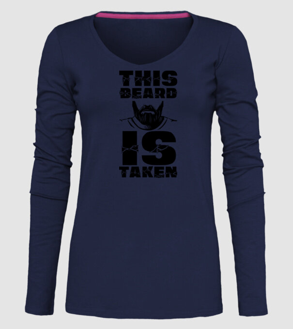This beard is taken model albastru închis pe tricou