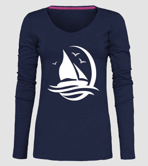 navă model albastru închis pe tricou