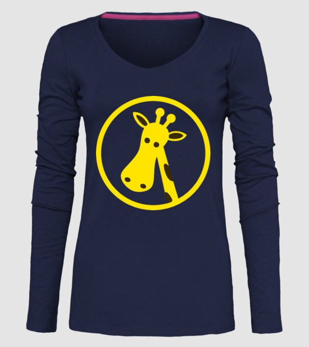 Girafă model albastru închis pe tricou