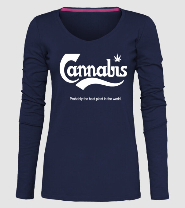 Cannabis model albastru închis pe tricou