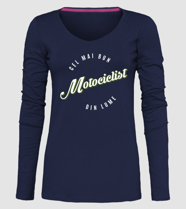 Cel mai bun Motociclist din lume model albastru închis pe tricou