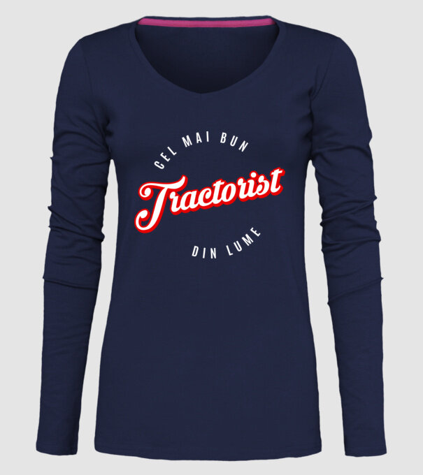 Cel mai bun TRACTORIST din lume model albastru închis pe tricou