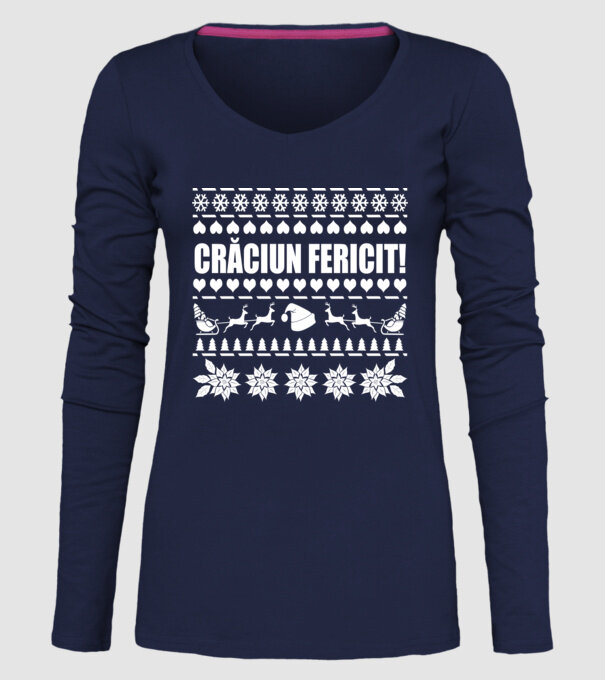 crăciun Fericit! model albastru închis pe tricou