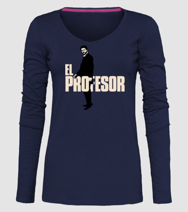 el professor la casa de papel model albastru închis pe tricou