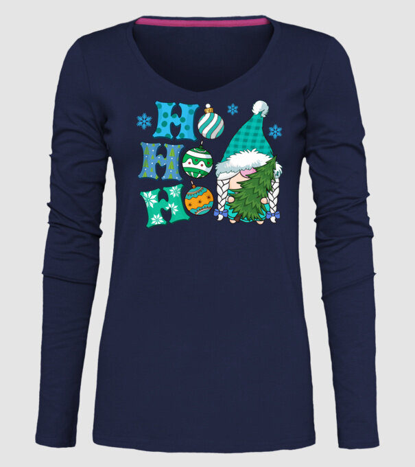 Ho-ho-ho gnome model albastru închis pe tricou