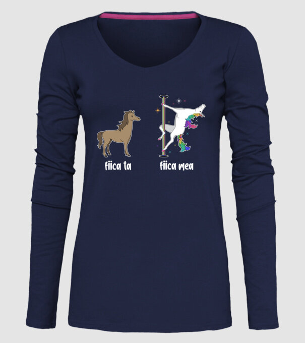 fiica ta - fiica mea model albastru închis pe tricou
