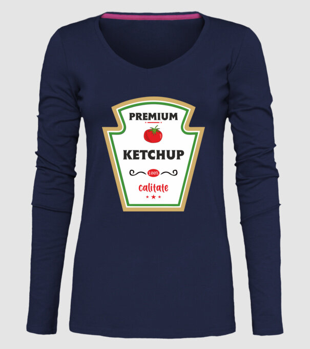 ketchup premium - calitate model albastru închis pe tricou